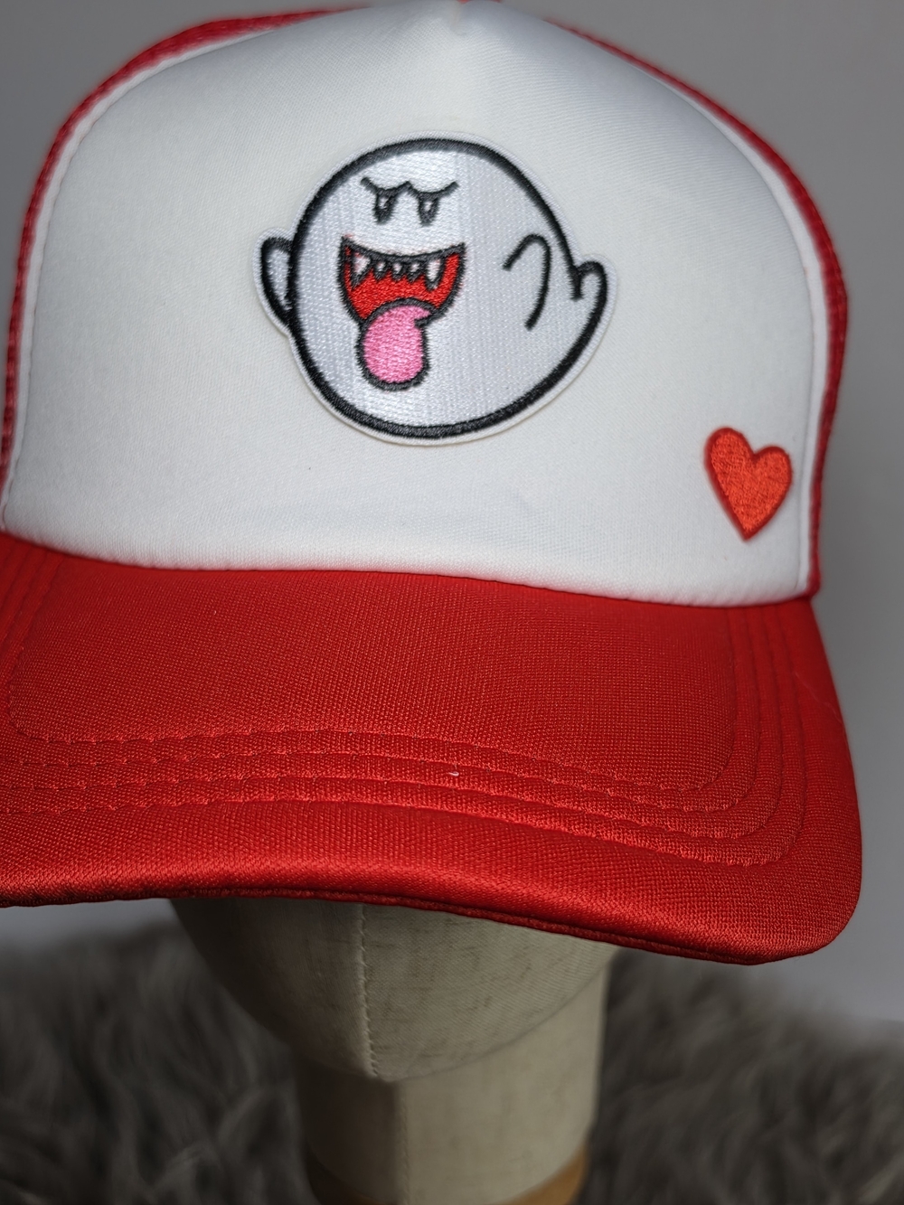 90s Inspired Gamer Ghost Snapback - Haunted Boo Character Trucker Cap
